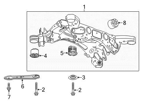 2018 Chevrolet Traverse Suspension Mounting - Rear Suspension Crossmember Washer Diagram for 23356678