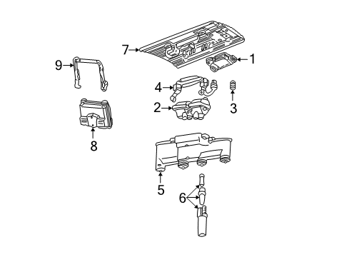 2002 Pontiac Sunfire Ignition System Cable Set Diagram for 19170851