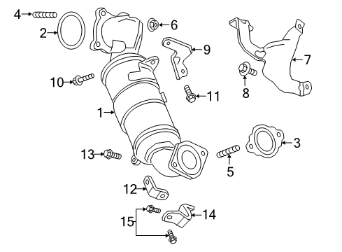 2016 Cadillac CT6 Exhaust Manifold Manifold Gasket Diagram for 12657167