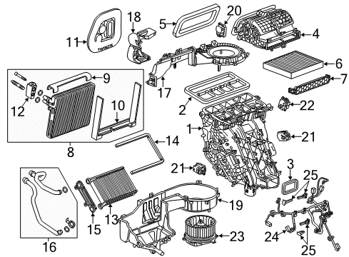 2018 Cadillac XTS A/C Evaporator & Heater Components Expansion Valve Diagram for 22972091
