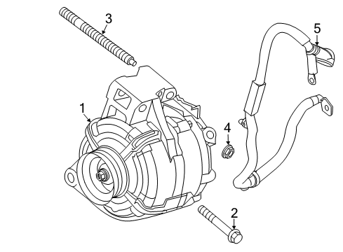 2014 GMC Terrain Alternator Harness Nut Diagram for 21021808