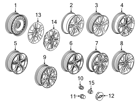 2019 Chevrolet Cruze Wheels Wheel Nut Cap Diagram for 22863942
