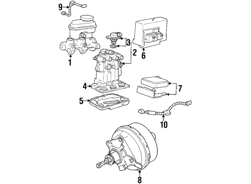 1999 Oldsmobile Intrigue Hydraulic System Booster Assembly Diagram for 88967239