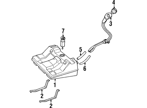1997 Pontiac Grand Prix Fuel System Components Fuel Level Sensor Kit Diagram for 25314218
