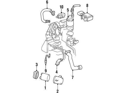 1996 Oldsmobile Aurora Powertrain Control Crankshaft Position Sensor Diagram for 10457516