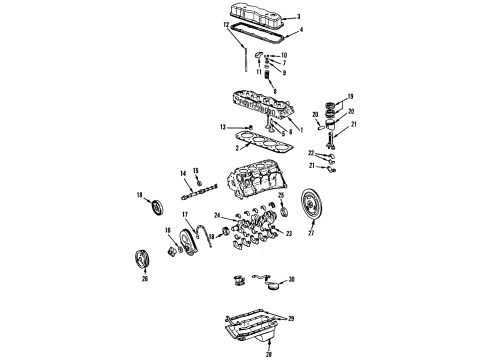 1990 Oldsmobile Cutlass Ciera Engine Parts, Mounts, Cylinder Head & Valves, Camshaft & Timing, Oil Pan, Oil Pump, Crankshaft & Bearings, Pistons, Rings & Bearings Bearings Diagram for 12329774