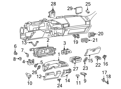 1996 Chevrolet Camaro Instrument Panel Striker-Instrument Panel Compartment Door Lock Diagram for 17997894