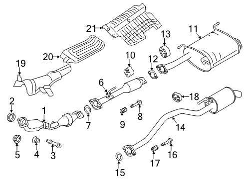 2017 Chevrolet City Express Exhaust Components Converter & Pipe Spring Diagram for 19316294