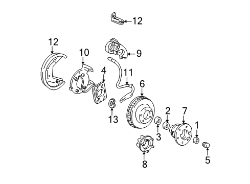 1998 GMC K3500 Front Brakes Front Brake Rotor (8 Stud) (Painted) Diagram for 12549137