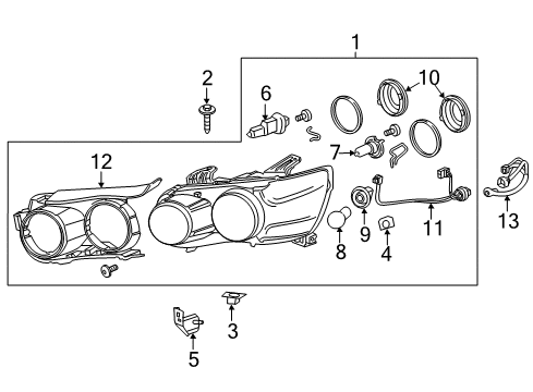 2016 Chevrolet Sonic Headlamps Headlamp Assembly Diagram for 42390436