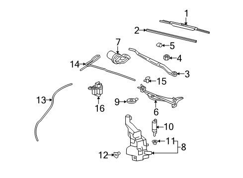 2009 Cadillac CTS Headlamp Washers/Wipers Washer Pump Diagram for 25790704