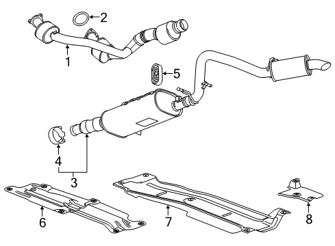 2015 Chevrolet Tahoe Exhaust Components 3Way Catalytic Convertor Assembly (W/ Exhaust Manifold P Diagram for 20757674