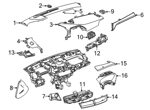 2020 Cadillac CT4 Cluster & Switches, Instrument Panel Cluster Nut Diagram for 15235111
