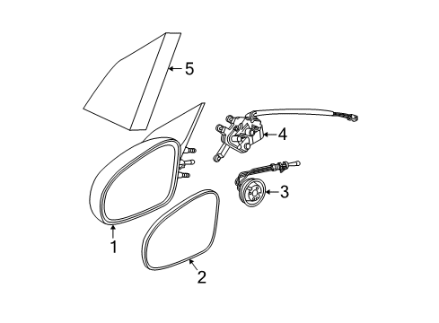 2004 Saturn Ion Mirrors Actuator Asm, Outside Rear View Mirror Diagram for 22692170