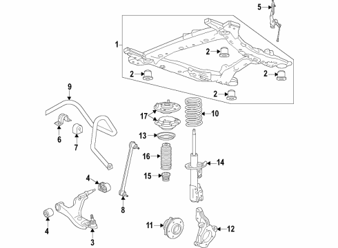 2020 Cadillac XT6 Headlamps - Chassis Electrical Strut Bumper Diagram for 84153144