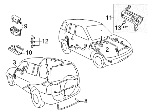 2001 Chevrolet Tracker Wiring Harness Fuse Diagram for 12004008