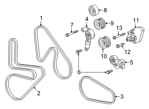 2017 Cadillac CTS Belts & Pulleys Serpentine Tensioner Diagram for 12648980