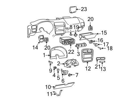 1997 Chevrolet Camaro Keyless Entry Components Plate-Instrument Panel Accessory Trim Diagram for 10271262
