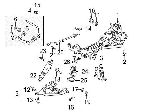 2005 Pontiac Aztek Rear Suspension, Lower Control Arm, Upper Control Arm, Ride Control, Stabilizer Bar, Suspension Components Spring Diagram for 10412897
