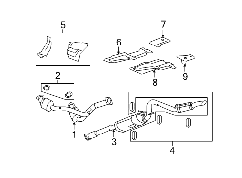 2008 Chevrolet Avalanche Exhaust Components 3Way Catalytic Convertor Assembly (W/ Exhaust Manifold P Diagram for 25904630