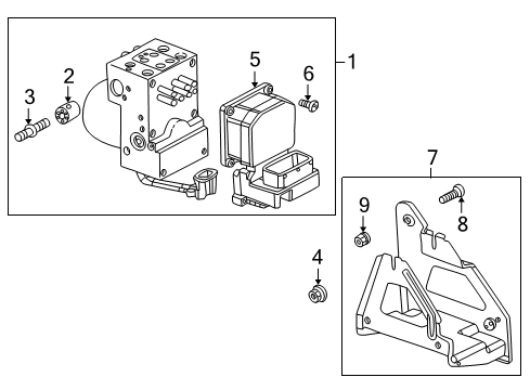 2003 Pontiac Aztek Anti-Lock Brakes Brake Pressure Modulator Valve Assembly (W/ Electronic Brake Diagram for 10333414