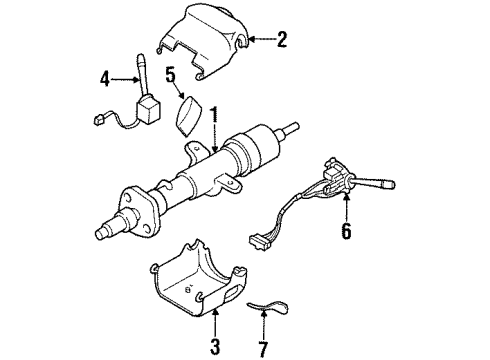 2002 Oldsmobile Intrigue Switches Column Asm, Steering Diagram for 26087112
