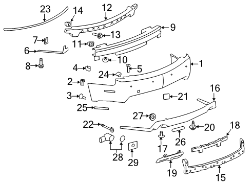 2012 Cadillac CTS Parking Aid Molding Diagram for 15264308