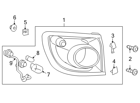 2010 Buick Enclave Bulbs Tail Lamp Retainer Diagram for 11561670