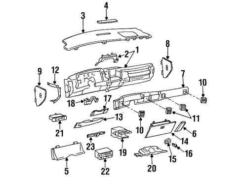 1994 Buick Roadmaster A/C & Heater Control Units Heater & Air Conditioner Control Blower Switch Diagram for 16064973