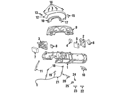 1995 Oldsmobile Aurora Senders Fuel Level Sensor Kit Diagram for 25028963