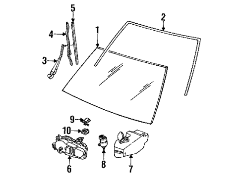1992 GMC Sonoma Windshield Glass Ins Asm Windshield (16") Source: L Diagram for 22111282