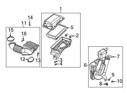 2005 Saturn Ion Filters Cleaner Asm, Air (W/ Mass Airflow Sensor) Diagram for 15214780