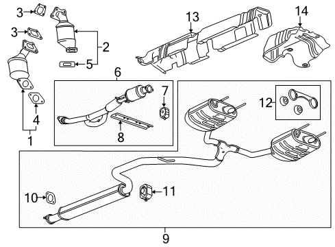 2019 Buick LaCrosse Exhaust Manifold Preconverter Gasket Diagram for 23496537
