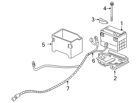 2000 Chevrolet Cavalier Battery Cable, Battery Positive Diagram for 12157109