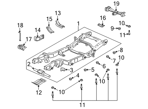 2003 Hummer H2 Frame & Components Upper Insulator Diagram for 25857633