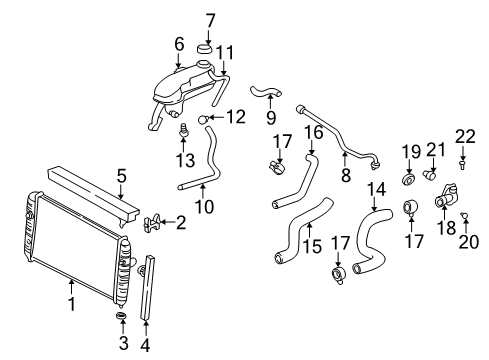 2003 Oldsmobile Alero Radiator & Components Radiator Outlet Hose (Lower) Diagram for 22647232
