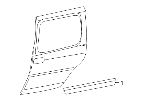 2008 Chevrolet Uplander Exterior Trim - Side Loading Door Molding Asm-Rear Side Door Diagram for 15947748