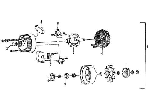 1984 Chevrolet G10 Alternator Brace-Hydraulic Steering Pump Diagram for 333999
