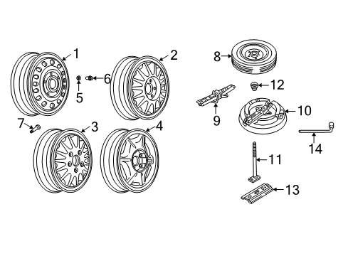 2004 Buick Regal Wheels Wheel Nut Cap Diagram for 10194308