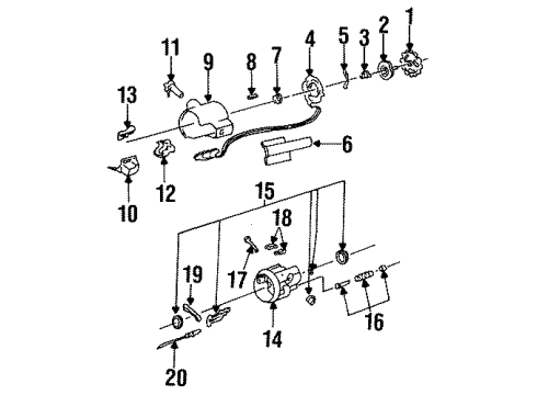 1985 Buick Electra Steering Column, Steering Wheel Cover Kit, Steering Column Housing Diagram for 7847979