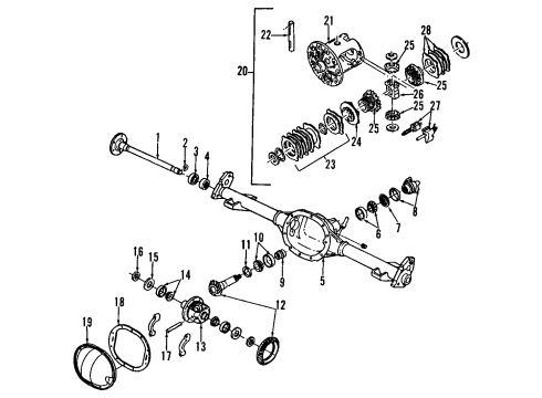 2003 Chevrolet Blazer Rear Axle, Differential, Propeller Shaft Gear Set, Differential Ring & Drive Pinion Diagram for 12479291