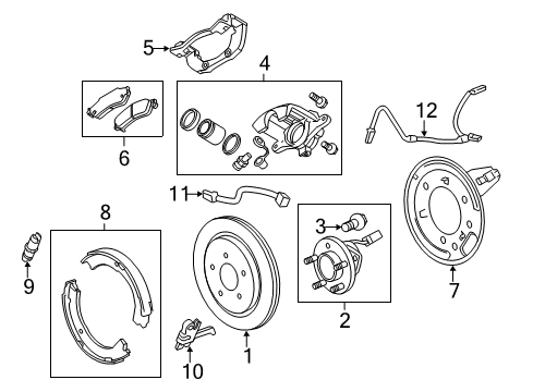 2014 Cadillac CTS Brake Components Rear Pads Diagram for 22857909