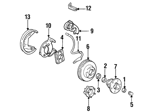 1991 GMC C3500 Front Brakes Stud Diagram for 15725051