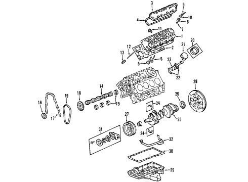 2004 Cadillac CTS Engine Parts, Mounts, Cylinder Head & Valves, Camshaft & Timing, Oil Pan, Oil Pump, Crankshaft & Bearings, Pistons, Rings & Bearings, Variable Valve Timing Valve-Exhaust Diagram for 12565312