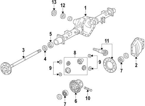 2015 Cadillac Escalade ESV Rear Axle, Differential, Propeller Shaft Gear Kit Diagram for 23125828