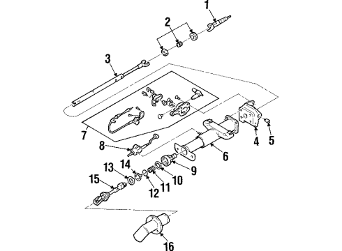 1998 Pontiac Grand Prix Shaft & Internal Components Steering Gear Coupling Shaft Assembly Diagram for 19179922