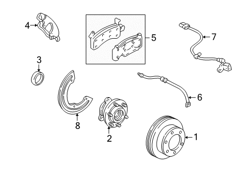 1990 GMC Safari Anti-Lock Brakes Shield-Front Brake Disc Splash /RH Diagram for 15627244