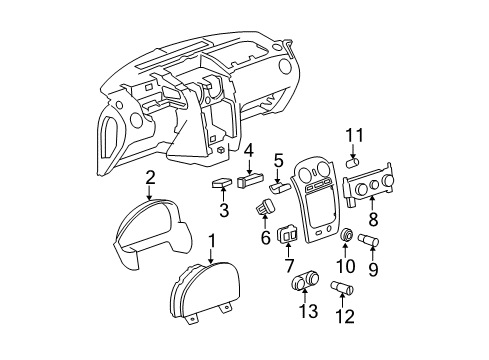 2008 Chevrolet HHR Cluster & Switches, Instrument Panel Cluster Assembly Diagram for 20819160