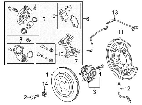 2018 Cadillac CT6 Anti-Lock Brakes Hub & Bearing Wheel Stud Diagram for 11588811