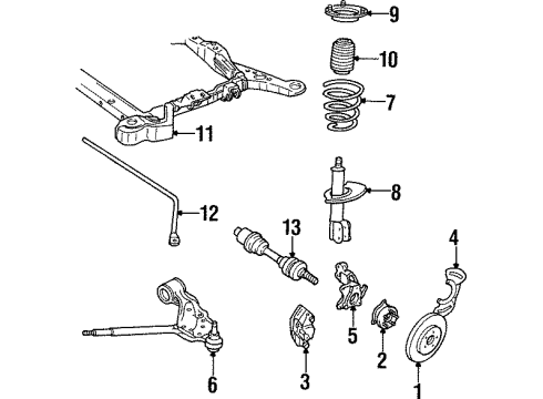 1988 Cadillac Seville Front Suspension Components, Axle Shaft & Joints, Lower Control Arm, Stabilizer Bar & Components Joint Kit, Front Wheel Drive Shaft Cv Diagram for 26020961